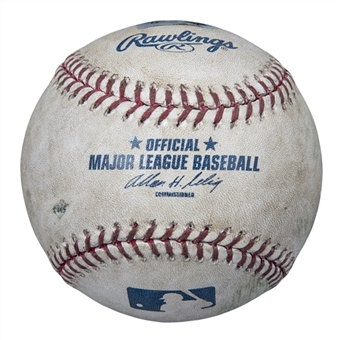 2010 Derek Jeter ALCS Game 1 Used OML Selig Baseball Used For RBI Double (MLB Authenticated)
